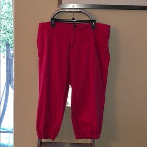 Size 22 Ashley Stewart Pink Stretch Capris